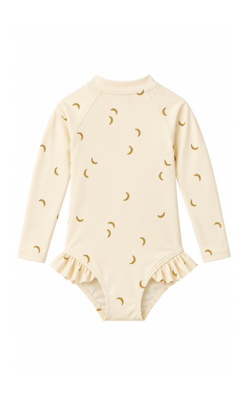 Toddler Banana Print Long Sleeve Swimsuit