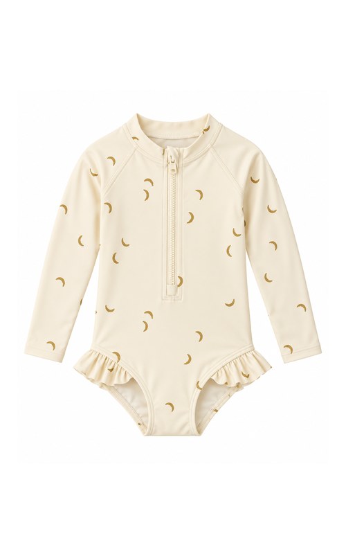 Toddler Banana Print Long Sleeve Swimsuit