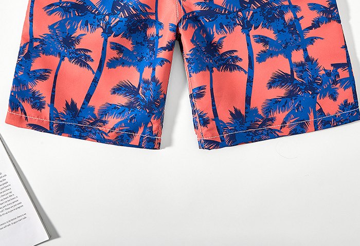 Boys' Board Shorts — Coral Palm Print
