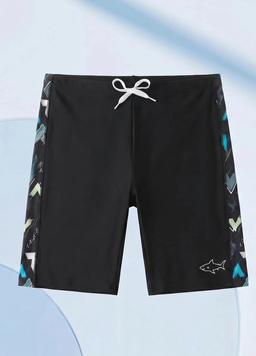 Jammer de natación para niño — negro con tiburón