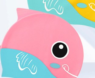 Kids' Fish Silicone Swim Cap — 2 Colors