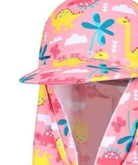 Kids' Legionnaire Sun Cap — Pink Dinosaur