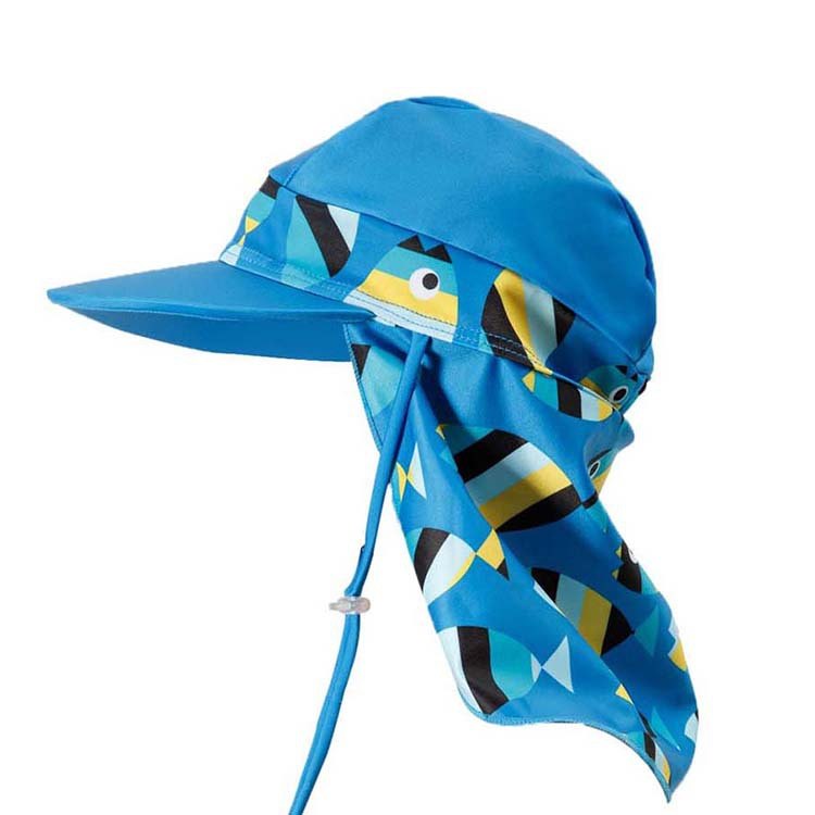 Kids' Legionnaire Sun Cap — Fish Print