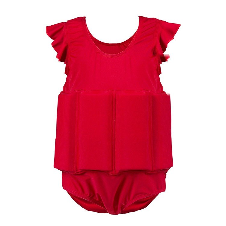 Traje flotador para niña — rojo