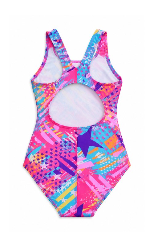 Girls' Graphic Sport One-Piece Swimsuit