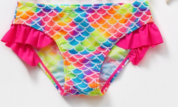Girls' Two-Piece Swimsuit — Rainbow Mermaid Scales