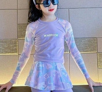 Girls' Long-Sleeve Sun Protection Set — Skirt & Leggings